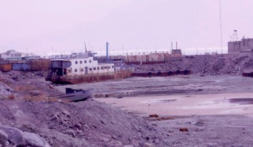 Dry harbor on Lake Urmia 