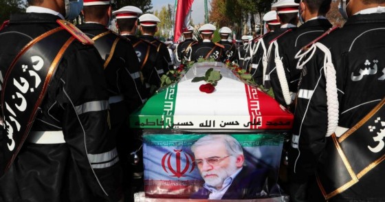 A funeral ceremony of Iranian Top nuclear scientist, Mohsen Fakhrizadeh Mahabadi, held at Defense Ministry of Iran in Tehran, Iran on November 30, 2020. Fakhrizadeh, who headed research and innovation at the defense ministry, was attacked Friday in Damavand county near Tehran.
