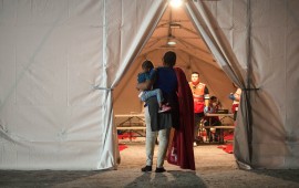 Migrant with child