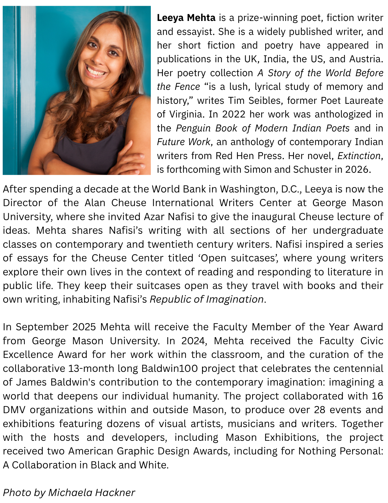 Biography - Leeya Mehta