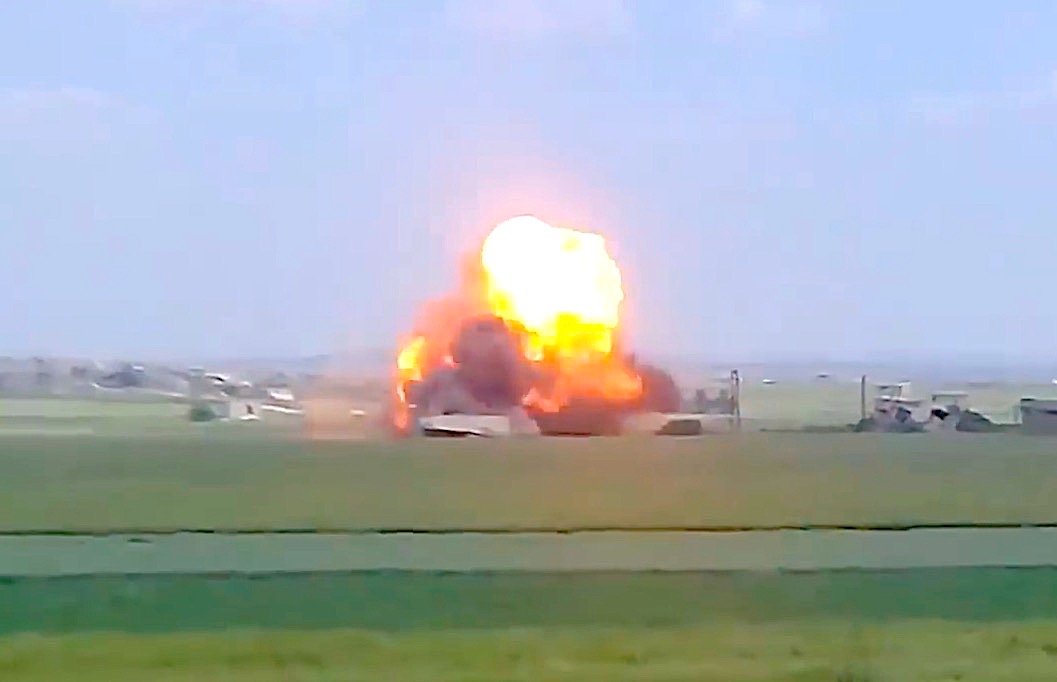 An SVBIED used by HTS in the vicinity of Kafr Nabudah in the northern Hama countryside on May 8 2019, filmed by Syrian loyalist fighters.