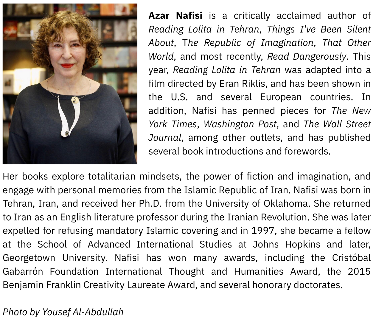 Biography - Azar Nafisi