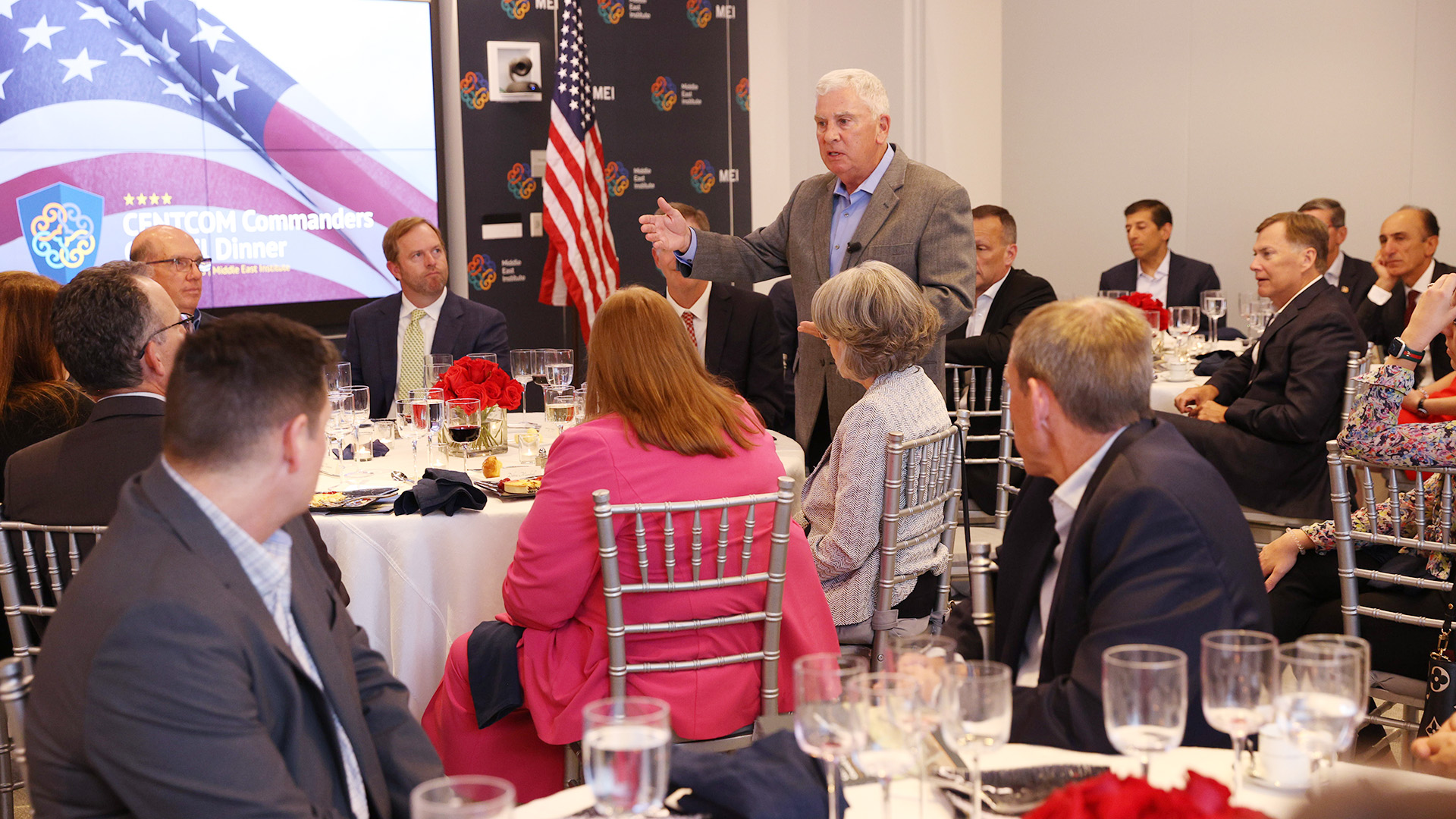 Gen. John P. Abizaid addresses audience during Q&A