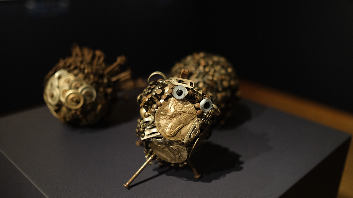 Jewish Egyptian artist and surrealist poet Joyce Mansour’s found object sculptures of nails and screws. Photo by Sueraya Shaheen.
