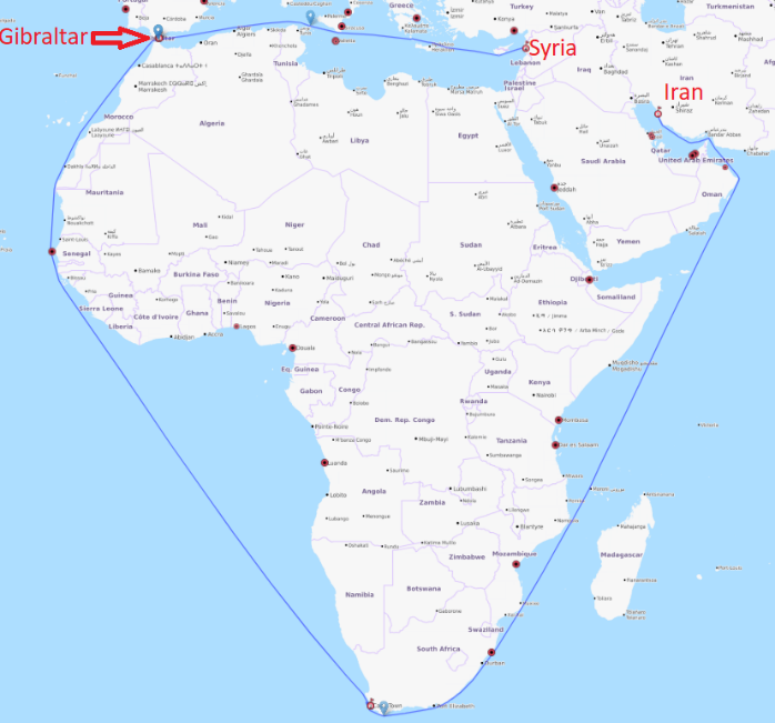 Figure 3: A map illustrating the route taken by Grace 1 in July 2019
