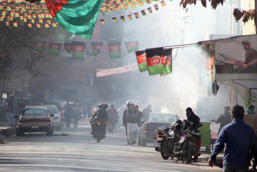 General view of city amid heavy smog in Kabul, Afghanistan on January 01, 2019. 