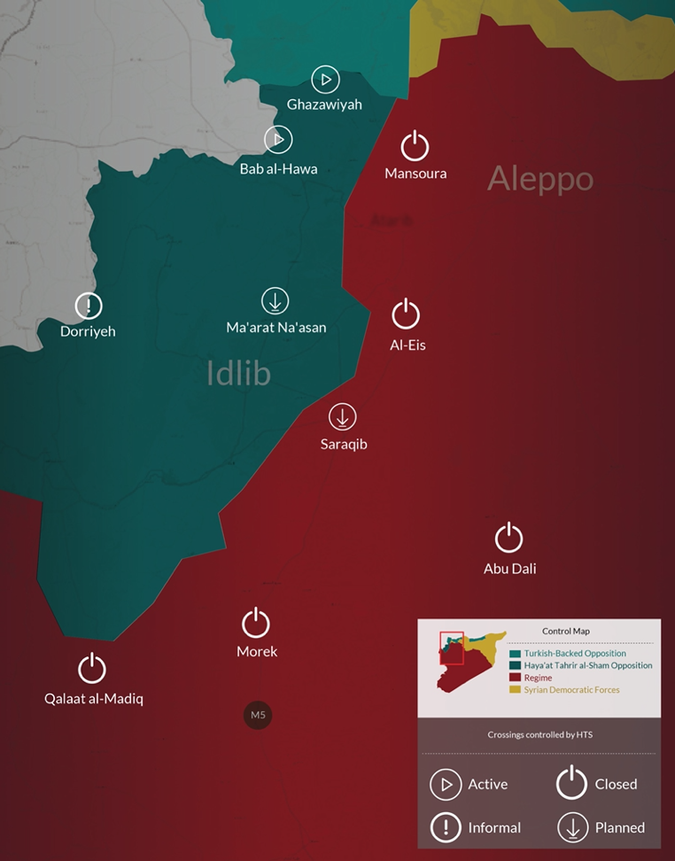 Map of border crossings