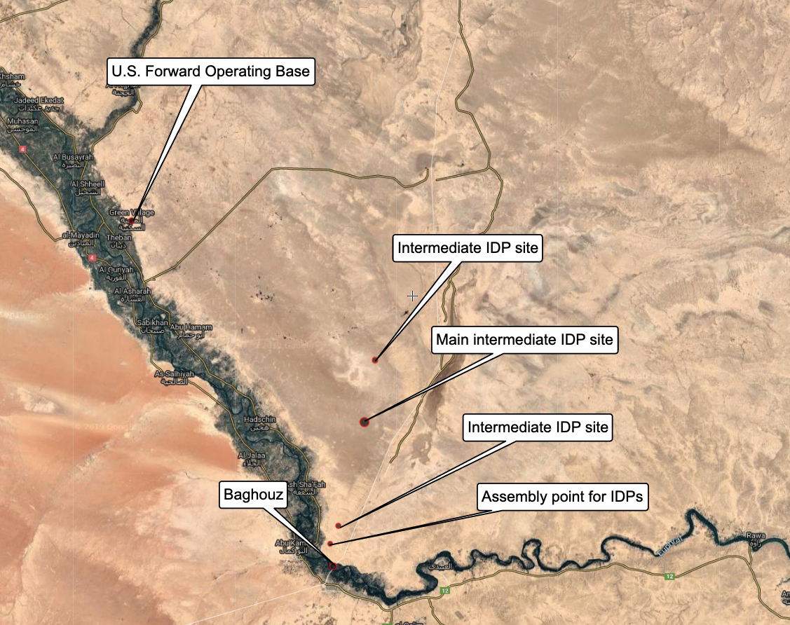 last holdouts of ISIS in the Baghouz region bordering Iraq