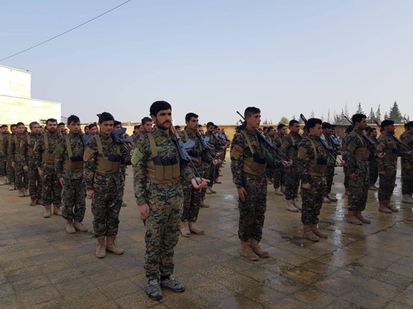 The first 200 members of the newly formed local al-Shuhayl military unit.