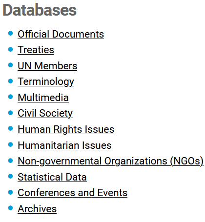 UN Databases extract
