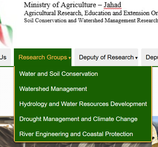 Iran water research groups tab