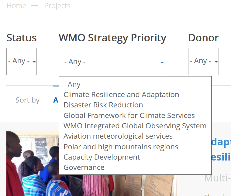 UN WMO search