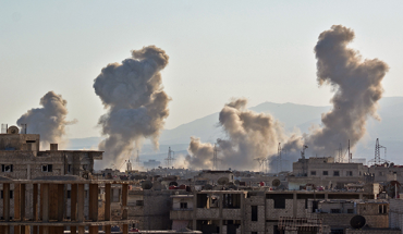 bombed urban area in Syria