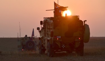 Armoured vehicles of Turkish and U.S. troops