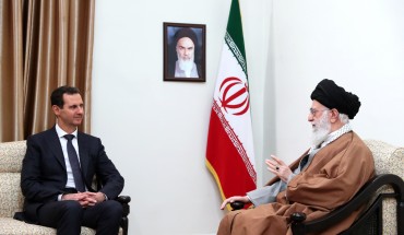 Iran's religious leader Ayatollah Ali Khamenei meets Syrian leader Bashar al-Assad in Tehran, Iran on February 25, 2019.