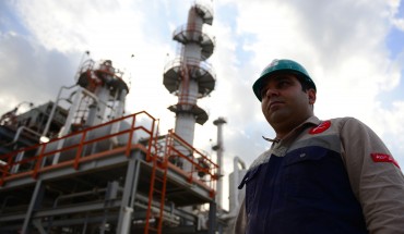 A view of the Erbil oil refinery on November 17, 2016.