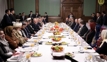 Afghan President Ashraf Ghani receives U.S. special envoy to Afghanistan Zalmay Khalilzad at the Presidential Palace in Kabul, Afghanistan on February 18, 2019. 