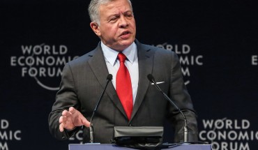 Jordan's King Abdullah II speaks during the opening ceremony of the 2019 World Economic Forum on the Middle East and North Africa, at the King Hussein Convention Centre at the Dead Sea, in Jordan on April 6, 2019.