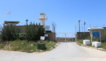 A picture taken from Naqoura city of Lebanon shows UNIFIL bases as construction works those are being conducted by Israeli Army along the Israel-Lebanon border on April 20, 2017. Hezbollah militias hosted press members to let them observe the mined border line, known as "Blue Line" which hosts United Nations Interim Force in Lebanon (UNIFIL). (Photo by Muhammed Ali Akman/Anadolu Agency/Getty Images)