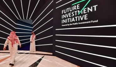 A man arrives to the Future Investment Initiative (FII) conference in the Saudi capital Riyadh on October 24, 2018.