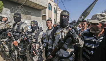 Palestinian Islamic Jihad militants attend the funeral of a comrade in Khan Yunis in the southern Gaza Strip November 14, 2019.