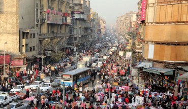 A picture taken on December 12, 2017 shows an elevated view of al-Attaba district on the edge of downtown Cairo, Egypt. Egypt is the most populated coutry in the Arab world with some 96 million inhabitants and the numbers are rising by 1.6 million every year. 