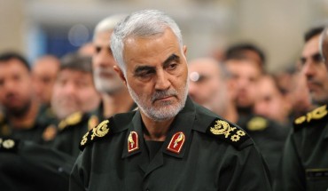  A file photo dated September 18, 2016 shows Iranian Revolutionary Guards' Quds Force commander Qasem Soleimani during Iranian Supreme Leader Ayatollah Ali Khamenei's meeting with Revolutionary Guards, in Tehran, Iran. 