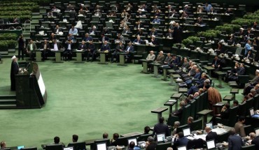 Iran's President Hassan Rouhani delivers a speech presenting the Islamic republic's new budget for the financial year starting late March 2020 in Tehran on December 8, 2019. 