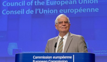 BRUSSELS, BELGIUM - APRIL 22: High Representative of the European Union for Foreign Affairs and Security Policy Josep Borrell Fontelles talks to the media at the end of the meeting of the EU Foreign affairs Ministers on April 22, 2020 in Brussels, Belgium. The Coronavirus (COVID-19) pandemic has spread to many countries across the world, claiming over 178,000 lives and infecting over 2.5 million people. (Photo by Thierry Monasse/Getty Images)