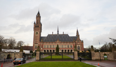 A general view of the Peace Palace is seen as Myanmar State Counsellor Aung San Suu Kyi leads its delegation to the International Court of Justice to defend the national interests of Myanmar during Gambia's genocide case against Myanmar on December 11, 2019 in The Hague, Netherlands.