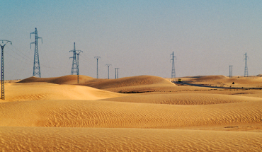 Pylons near Touggourt, Sahara Desert, Algeria