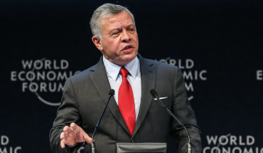 Jordan's King Abdullah II speaks during the opening ceremony of the 2019 World Economic Forum on the Middle East and North Africa, at the King Hussein Convention Centre at the Dead Sea, in Jordan on April 6, 2019.