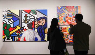 Gallery shot of Arab Pop Art: Between East and West at the MEI Art Gallery.