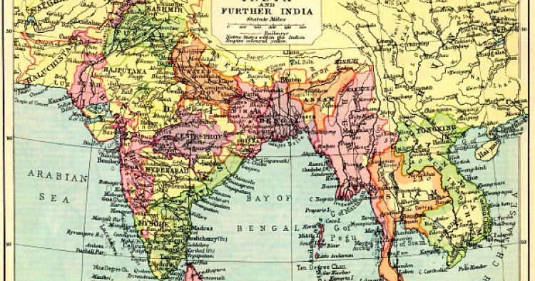 antique map of India before contemporary boundaries