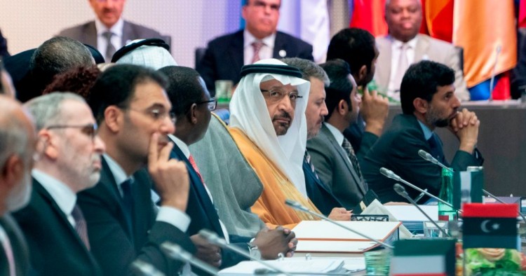 Oil ministers attend the 176th meeting of the Organization of the Petroleum Exporting Countries (OPEC) conference and the 6th meeting of the OPEC and non-OPEC countries on July 1, 2019 in Vienna, Austria. 