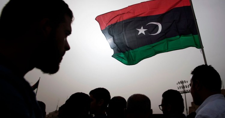  Libyans gather during the funeral of fighters loyal to the Government of National Accord (GNA) in the capital Tripoli, on April 24, 2019, after they were reportedly killed during clashes with forces loyal to strongman Khalifa Haftar in al-Hira region, about 70 kilometres south of Tripoli. 