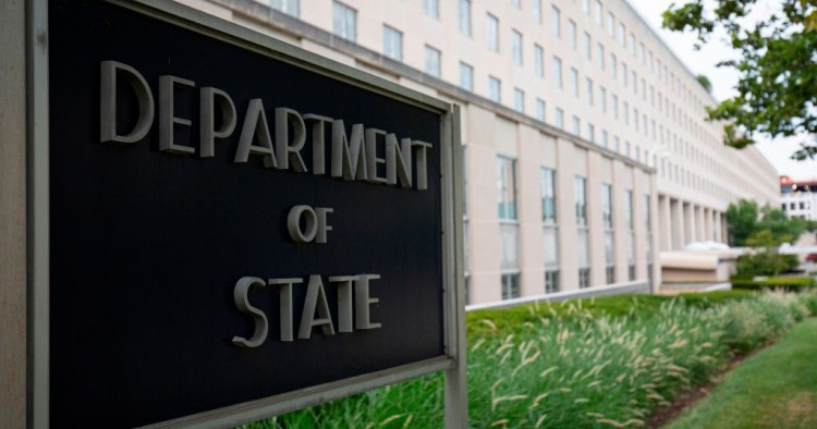 The US Department of State building is seen in Washington, DC, on July 22, 2019. 