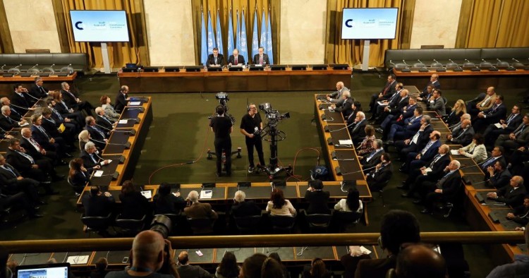  Syrian Constitutional Committe, made up of opposition, civil society and regime members gather in Geneva, Switzerland on October 30, 2019 with the UN's facilitation. 