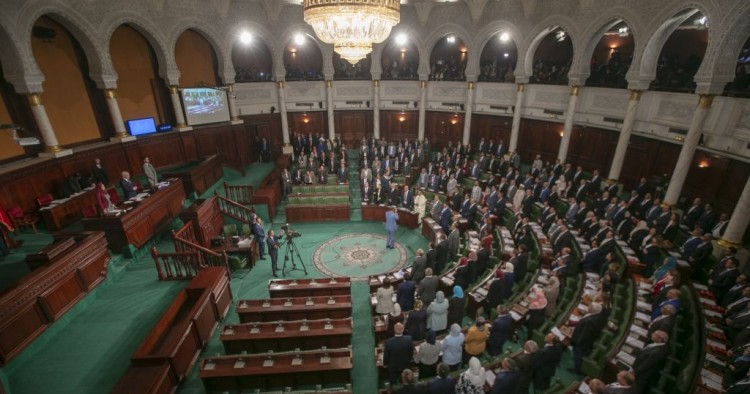 Leader of Nahda Movement Rachid al-Ghannouchi attends the first session and oath-taking ceremony of the Tunisian parliament after Tunisia's Supreme Election Council announced results of the parliamentary elections in Tunis, Tunisia on November 13, 2019.