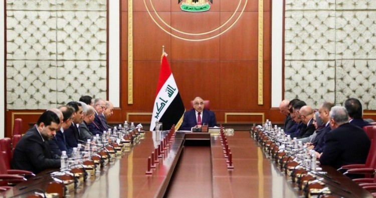 Iraqi Prime Minister Adel Abdul-Mahdi speaks during extraordinary cabinet meeting after he handed his resignation letter to the parliament, in Baghdad, Iraq on November 30, 2019.