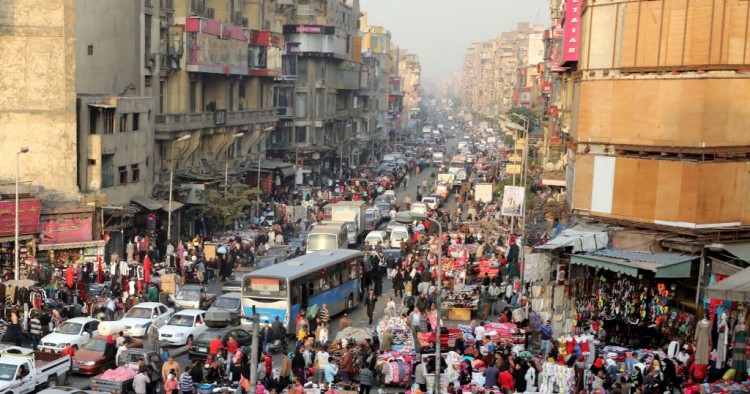 A picture taken on December 12, 2017 shows an elevated view of al-Attaba district on the edge of downtown Cairo, Egypt. Egypt is the most populated coutry in the Arab world with some 96 million inhabitants and the numbers are rising by 1.6 million every year. 