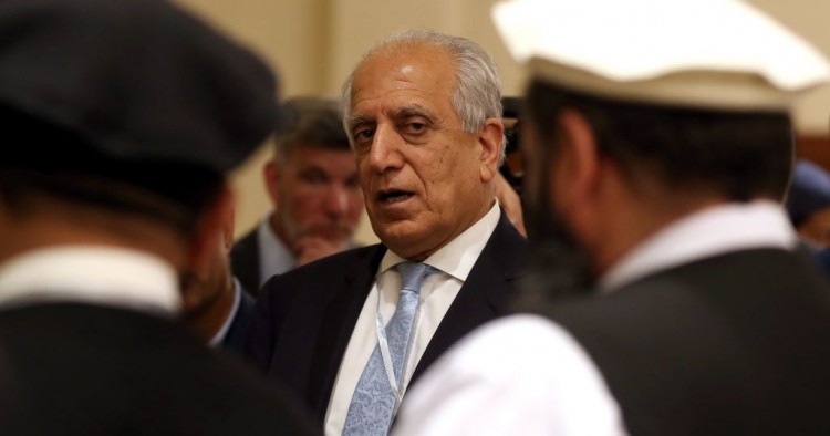 US Special Representative for Afghanistan Reconciliation Zalmay Khalilzad attends the Intra Afghan Dialogue talks in the Qatari capital Doha on July 8, 2019. 