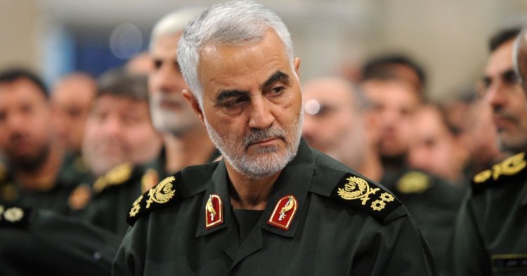  A file photo dated September 18, 2016 shows Iranian Revolutionary Guards' Quds Force commander Qasem Soleimani during Iranian Supreme Leader Ayatollah Ali Khamenei's meeting with Revolutionary Guards, in Tehran, Iran. 