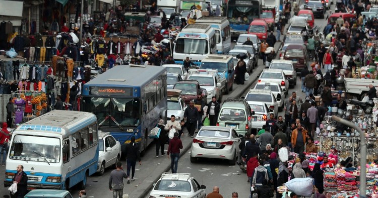 A picture shows on February 11, 2020 a general view of al-Atba district of the Egyptian capital Cairo. 