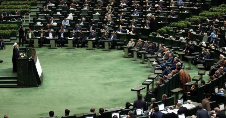 Iran's President Hassan Rouhani delivers a speech presenting the Islamic republic's new budget for the financial year starting late March 2020 in Tehran on December 8, 2019. 