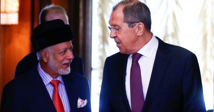 Omani Foreign Minister Yusuf bin Alawi bin Abdullah (L) meets Russian Foreign Minister Sergey Lavrov (R) in Moscow, Russia on 18 February, 2019.