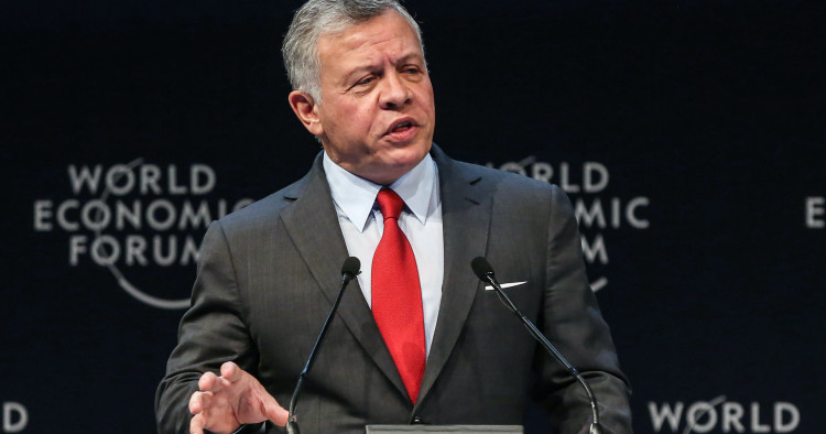 Jordan's King Abdullah II speaks during the opening ceremony of the 2019 World Economic Forum on the Middle East and North Africa, at the King Hussein Convention Centre at the Dead Sea, in Jordan on April 6, 2019.