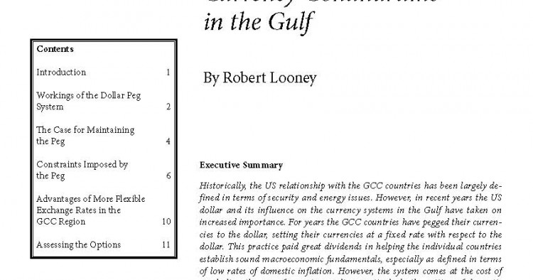 Currency Conundrums In The Gulf Middle East Institute