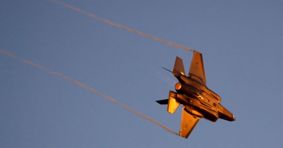 An Israeli F-35 fighter jet performs during an air show at the graduation ceremony of Israeli pilots in the Hatzerim Israeli Air Force base in the Negev desert, near the southern Israeli city of Beer Sheva, on June 27, 2019.