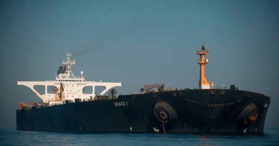 Iranian supertanker Grace 1 off the coast of Gibraltar on August 15, 2019.
